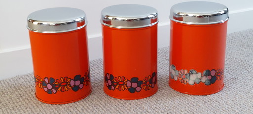 Vintage brabantia Aufbewahrungsboxen, orange