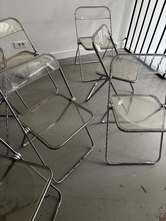 „Plia“-Stühle von Giancarlo Piretti für Castelli – Anonima Castelli, Klappstühle, Metal, Plexiglass (photo 16 of 16)