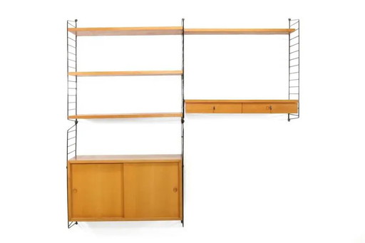 Vintage Nisse Strinning wall system in ash wood – String, wandrek, Scandinavian (photo 2 of 6)