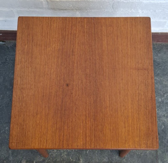 Image 1 of Vintage teak houten bijzettafel, 1960s
