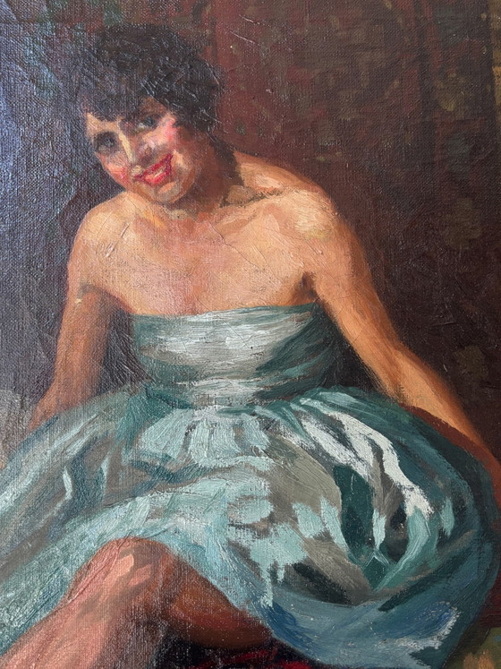 Oil on Canvas Ballerina Portrait, Neapolitan School, 1940s – Paintings & Drawings (photo 4 of 13)