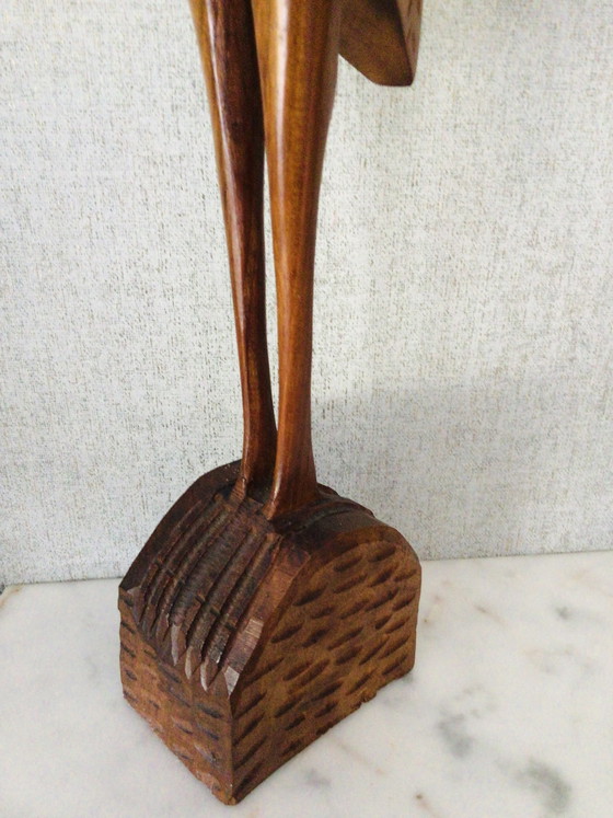 Image 1 of Pájaro de teca de mediados de siglo, altura 70 cm