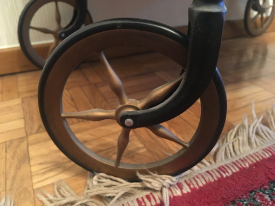 Image 1 of messing dienwagen met formica blad - Italiaanse stijl