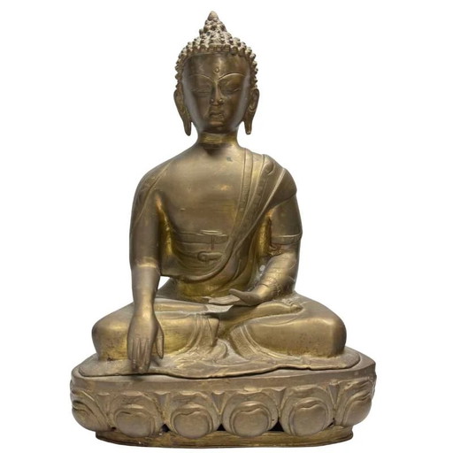 Feuervergoldeter Bronze-Buddha – Himalaya – 18./19. Jahrhundert – Los 453