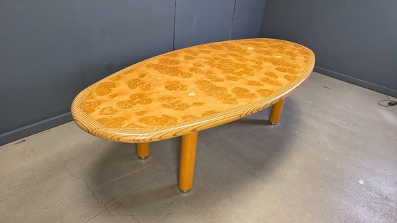 Image 1 of XXL dining table in burl and elm wood, 1980s