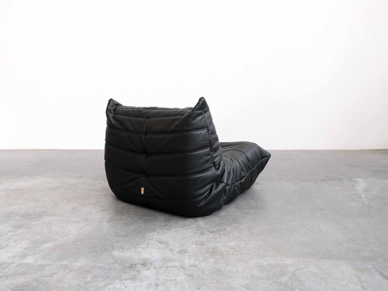 Vintage Design Armchair Ligne Roset Togo, Leather, Black (photo 5 of 8)