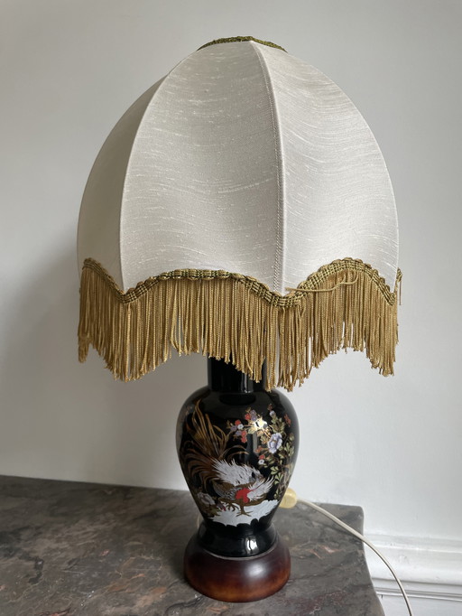 Vintage zwarte keramische tafellamp