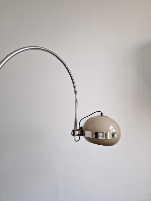 Lampe à arc vintage chromée en forme de champignon, design Dijkstra