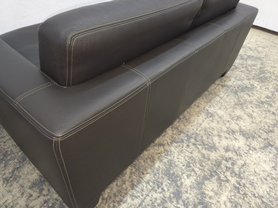 Image 1 of De Sede ds 17 bruine designbank, leren bank, De Sede tweezitsbank, driezitsbank