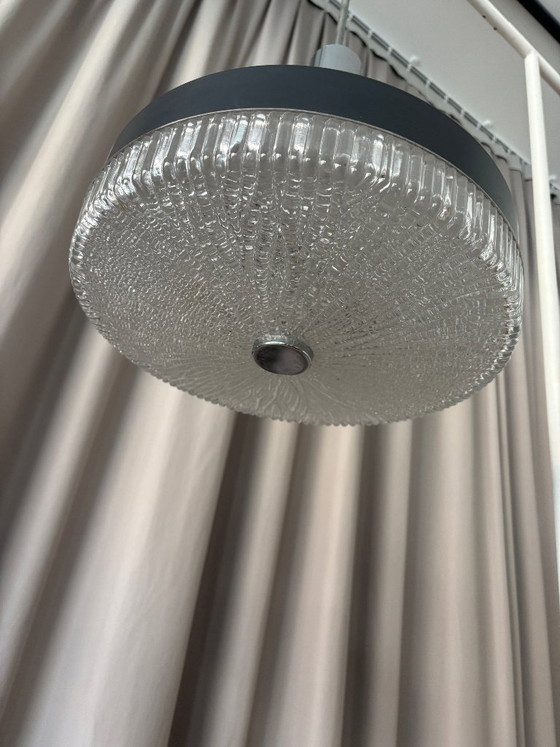 Kaiser Leuchten Mid-Century Pressed Glass Pendant Lamp, Germany, 1960s (photo 7 of 15)