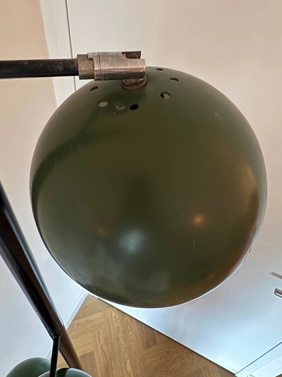 Driekoppige "eyeball" vloer-tot-plafond lamp, mid-century modern. – Vloerlampen, Metaal, Mid Century Modern (photo 5 of 8)