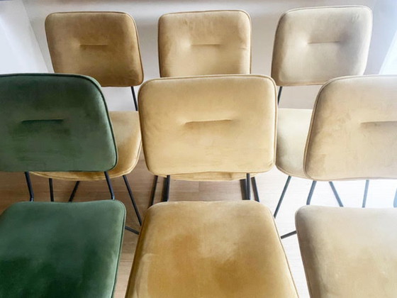 Image 1 of 6 Velvet Chairs – Black Steel Frame