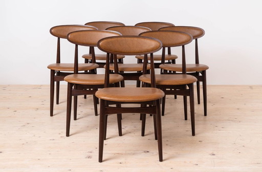 Ensemble de 8 chaises de salle à manger par Fredrik Kayser pour Viken Møbelfabrikk, modèle no. 125b