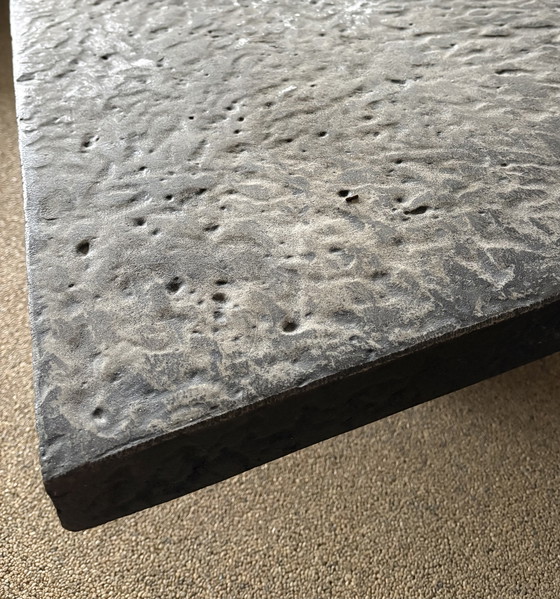 Image 1 of Brutalist square polychrome coffee table, Europe 20th century.