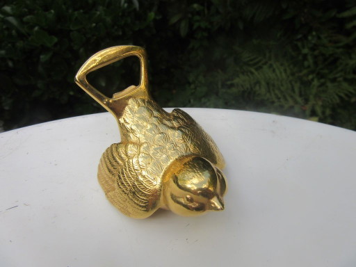 BMF Alemania Occidental Abrebotellas Pájaro dorado Gorrión Spatz – tafelaccessoires, Metal, Brass