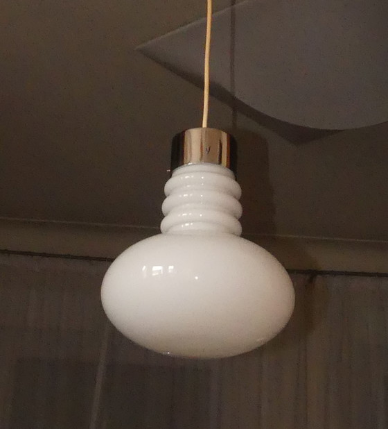Image 1 of Hanglamp omhuld glas gloeilamp vorm jaren 70 UK1aeb
