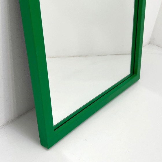 Image 1 of Specchio con cornice quadrata verde di Anna Castelli Ferrieri per Kartell, anni '80