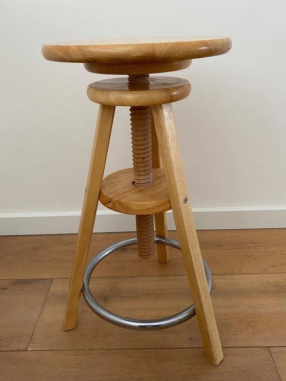 Image 1 of Vintage wooden stool, piano stool, painting stool, artist stool, industrial stool - 1980s