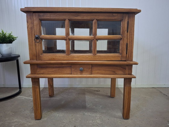 Image 1 of Magnifique meuble à thé en teck neuf avec porte et tiroir
