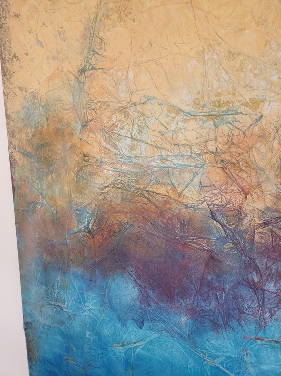 Image 1 of Beautiful Large Abstract Painting "Cold Wind" - MIKA (100x80 cm) incl. Certificate