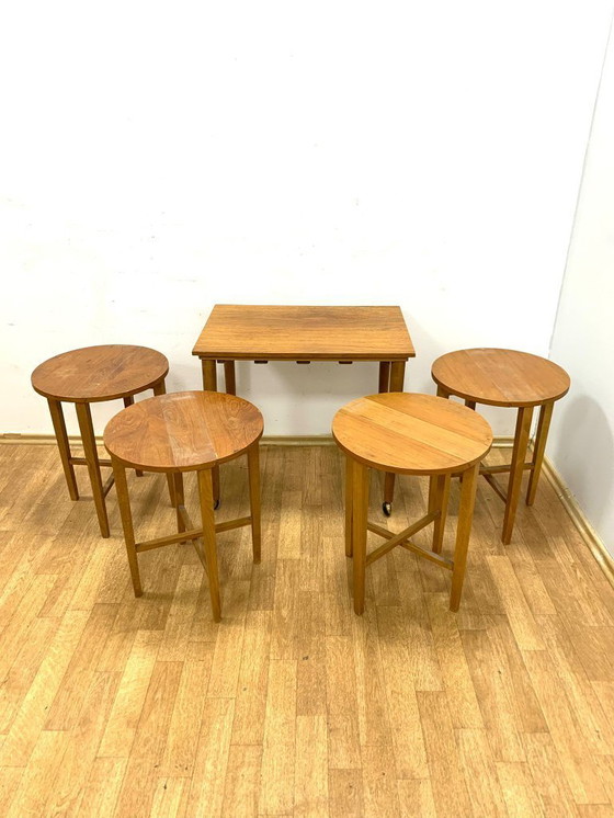 Image 1 of Tavolini ad incastro vintage di Paul Hundevad, design ceco, anni '60