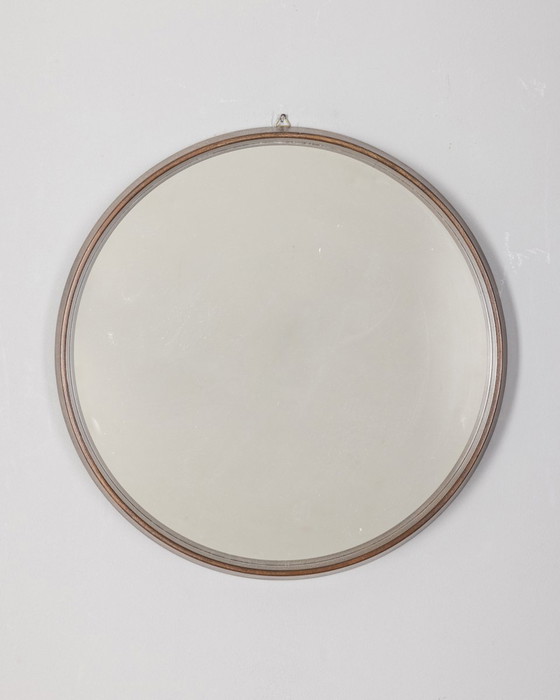 Image 1 of Italian design 1960s vintage Teak wood wall mirror