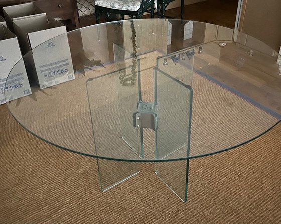 Image 1 of Glass dining table by Peter Ghyzcy.