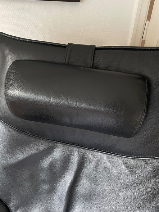 Sillón giratorio de cuero negro – Hulshoff, fauteuils, Leather