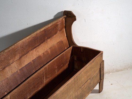 Panca contenitore primitiva antica in legno – Transilvania, circa 1850 – Panche, Rustic (photo 37 of 40)