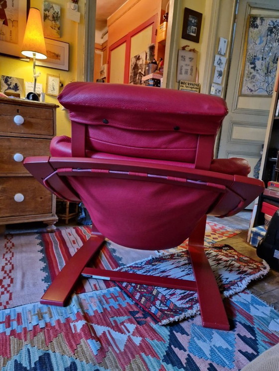 Image 1 of MAGNIFICA POLTRONA IN PELLE ROSSA ROCHE BOBOS