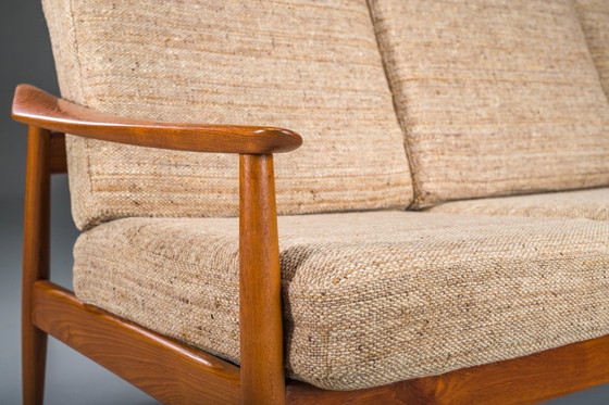 Image 1 of Deense moderne zitset in teakhout van Arne Vodder voor France & Søn, jaren 60, set van 3