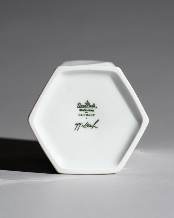 Image 1 of Postmodern Minimalist Chic Twisted Rosenthal Glossy Porcelain Vase Duo Jan Vaart