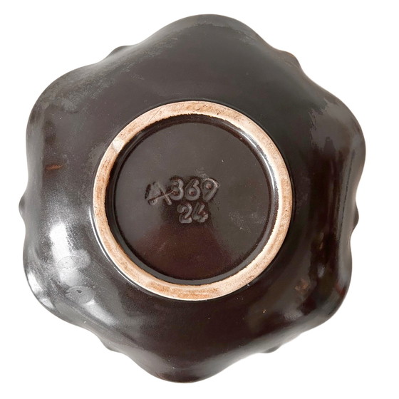 Image 1 of Ciotola in ceramica vintage Dümler e Breiden, marrone e bianco, lava grassa, Germania Ovest, anni '70