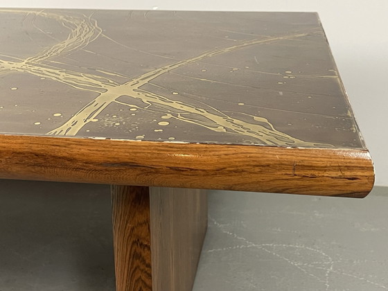 Image 1 of Artistic Brutalist Brass-Etched Coffee Table in the Style of Bernhard Rohne, Germany, 1960s. Ref.: CT1001