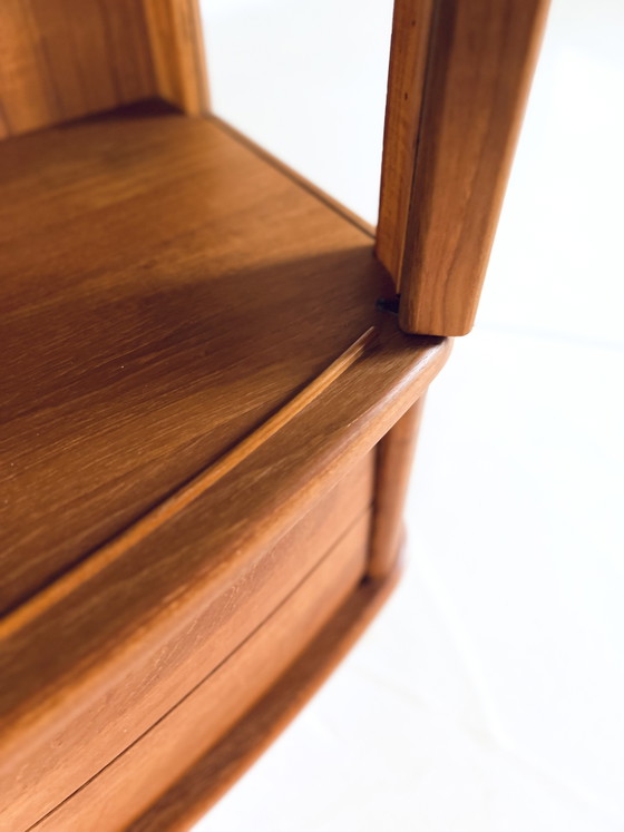 Image 1 of Vintage illuminated teak Danish display cabinet '80s