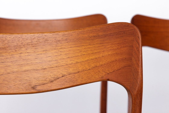 Image 1 of Set of 4 Danish Teak Chairs – 1960s Mid-Century Modern Dining Chairs, Restored & Reupholstered, Made in Denmark