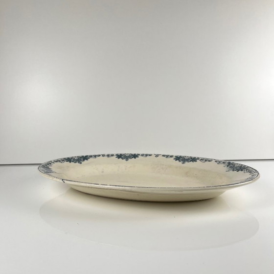 Image 1 of Plato ovalado, modelo "Túnez", de Longwy, finales del siglo XIX.