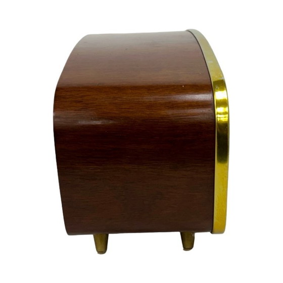 Image 1 of Orologio da camino in noce impiallacciato di Weimar, anni '60, Germania Ovest, stile moderno di metà secolo