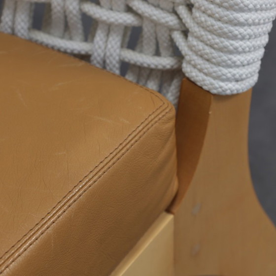 Image 1 of Handgefertigter italienischer Loungesessel von Driade aus Holz, Seil & Leder, Italien, 1990er