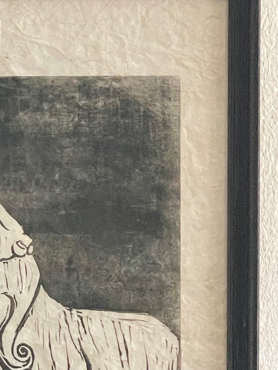 Image 1 of Eastern European Artist, Woolly Ram, 1920s-1940s, Linocut , Signed