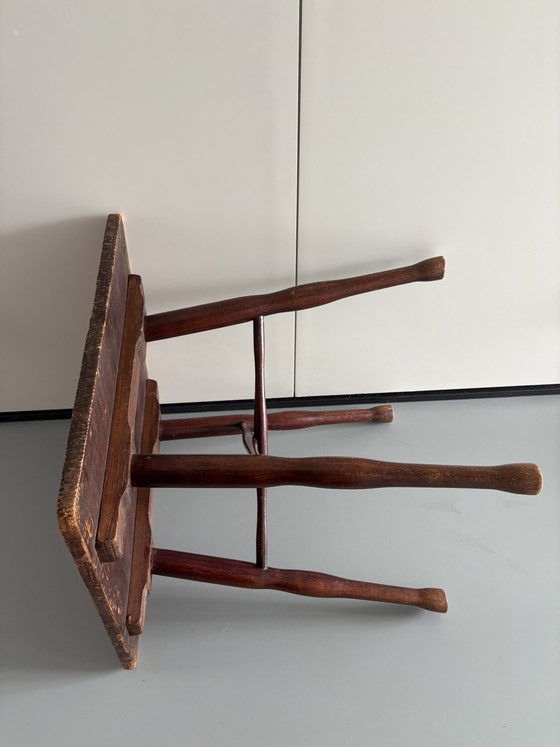 Rare table d'appoint/tabouret Thonet ancien - Avec étiquette d'origine (env. 1920-1940) – Tables d'appoint (photo 10 of 10)