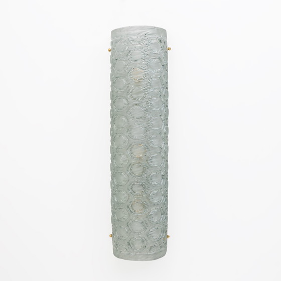 Image 1 of Paar moderne lichtgroene wandlampen van Murano glas