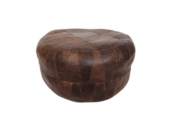 Image 1 of Pouf vintage in pelle patchwork - anni '70
