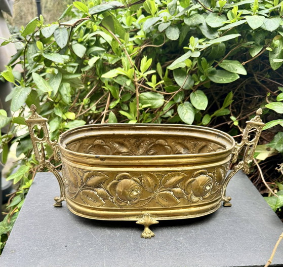 Grand cache pots en laiton Art Déco – Brass, Vintage (photo 10 of 10)