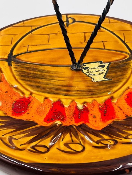 Image 1 of Plateau à fromages décor chaudron Vallauris