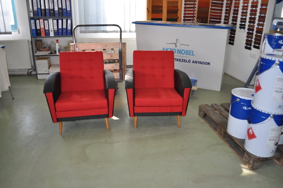 Set of Vintage Red & Black Lounge Chairs, 1960s – Chairs and lounge chairs (photo 6 of 7)