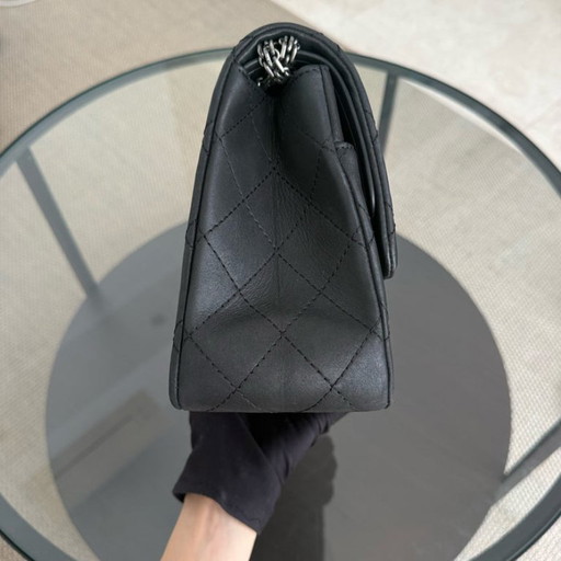 Chanel 2.55 Reissue 227 Large - Cannage Calfskin Black Ruthenium Silver Hardware Series 14
