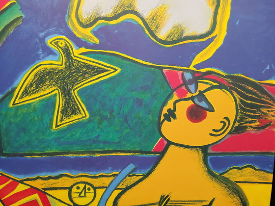 Image 1 of Sérigraphie Corneille sur toile 80x60cm