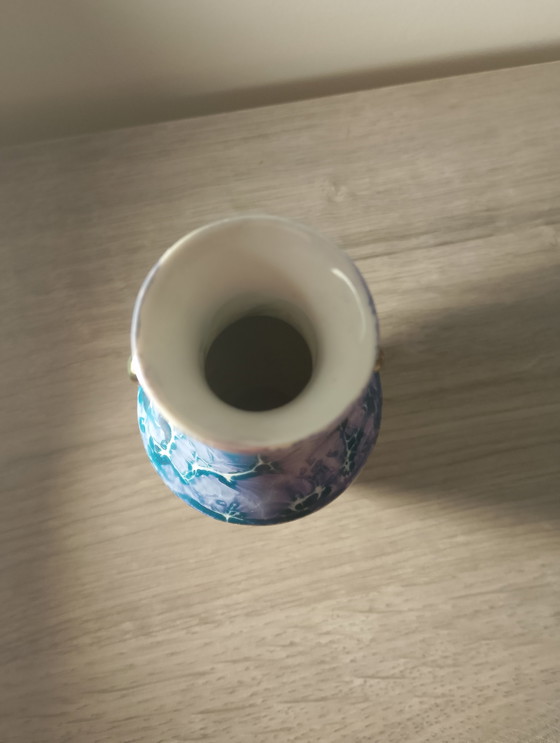 Image 1 of Rare Art Deco vase in uranium glass, manufactured by Scailmont, Belgium, shape 78 and monogram