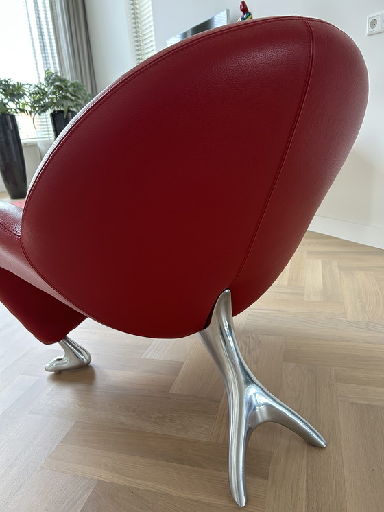 Image 1 of Papageno, an iconic armchair in red leather in new condition
